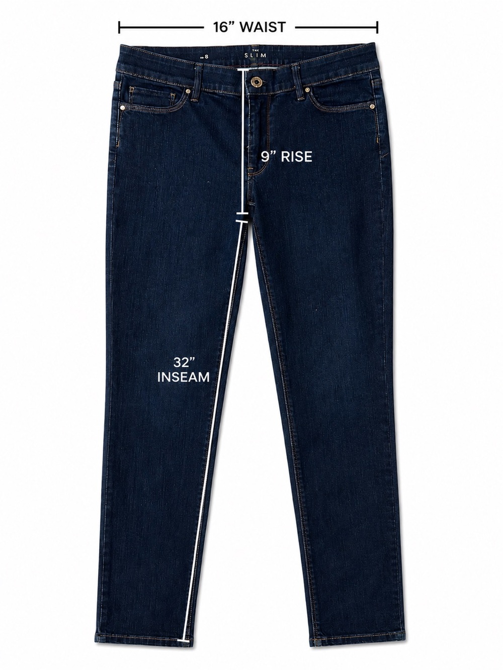 WHBM 32” Skinny Jeans - Dark Wash, Classic Rise